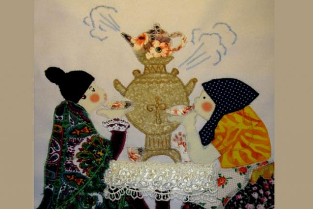 Создание картин из лоскутков ткани Панно цветы из ткани
